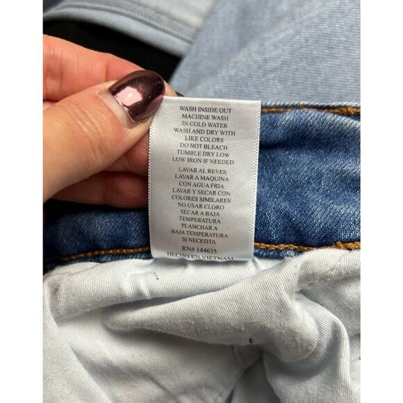 KanCan Signature High Rise Flare Stretch Jeans Light Wash Raw Hem Size 28 Womens - Picture 9 of 9